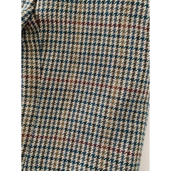 Vintage Wool Blend Plaid Houndstooth Academia Cropped Blazer size XS to Small - Picture 6 of 9
